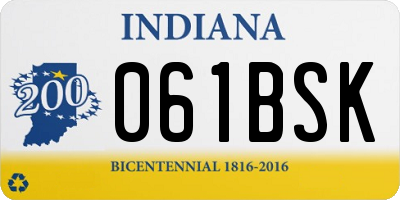 IN license plate 061BSK