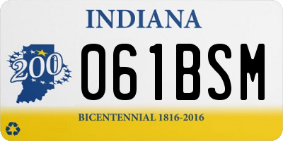 IN license plate 061BSM