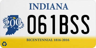IN license plate 061BSS