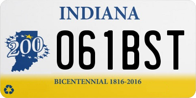 IN license plate 061BST