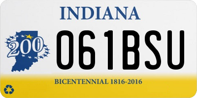 IN license plate 061BSU