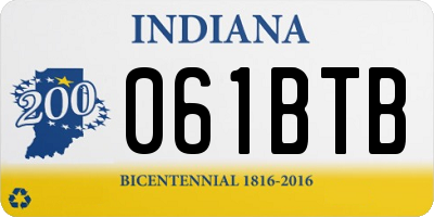 IN license plate 061BTB