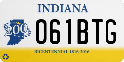 IN license plate 061BTG