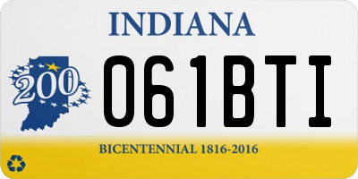 IN license plate 061BTI