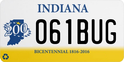IN license plate 061BUG
