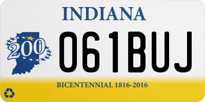 IN license plate 061BUJ