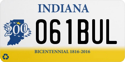 IN license plate 061BUL