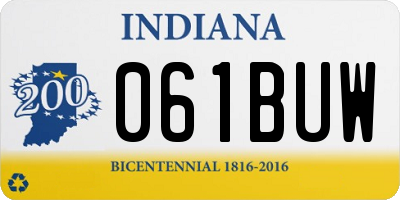IN license plate 061BUW