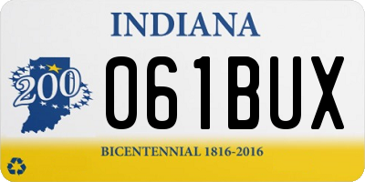 IN license plate 061BUX