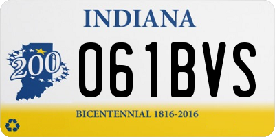 IN license plate 061BVS