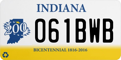 IN license plate 061BWB