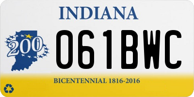 IN license plate 061BWC