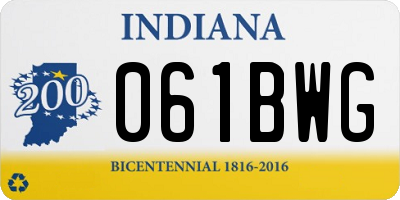 IN license plate 061BWG