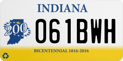 IN license plate 061BWH