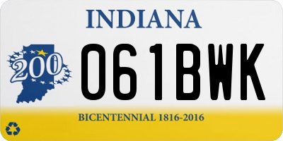 IN license plate 061BWK