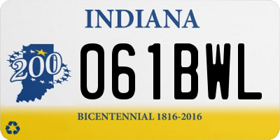 IN license plate 061BWL
