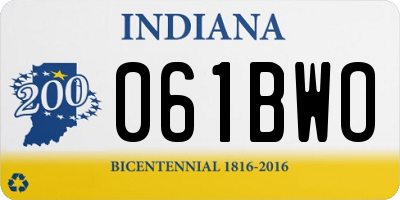 IN license plate 061BWO