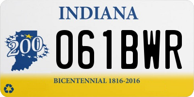 IN license plate 061BWR