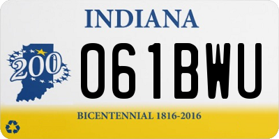 IN license plate 061BWU