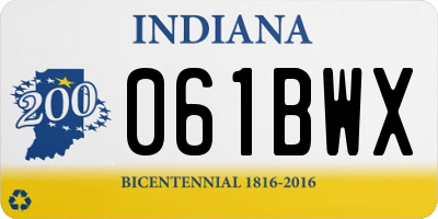 IN license plate 061BWX