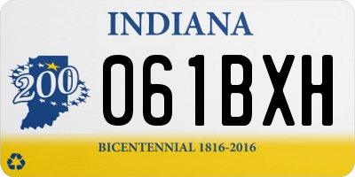 IN license plate 061BXH