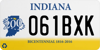IN license plate 061BXK