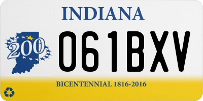 IN license plate 061BXV