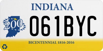 IN license plate 061BYC