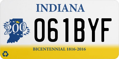 IN license plate 061BYF