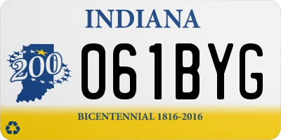 IN license plate 061BYG