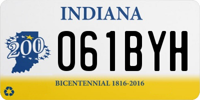 IN license plate 061BYH