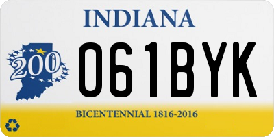 IN license plate 061BYK