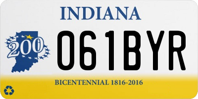 IN license plate 061BYR