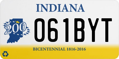 IN license plate 061BYT