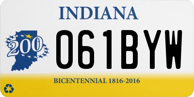 IN license plate 061BYW