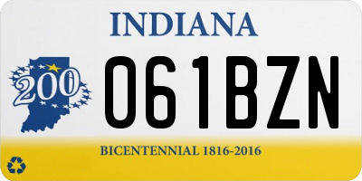 IN license plate 061BZN