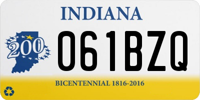 IN license plate 061BZQ