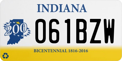 IN license plate 061BZW