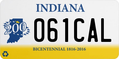 IN license plate 061CAL