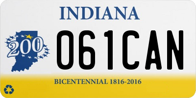 IN license plate 061CAN
