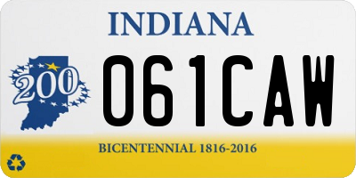 IN license plate 061CAW