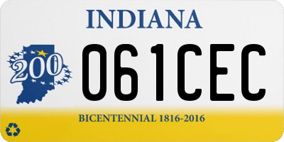 IN license plate 061CEC