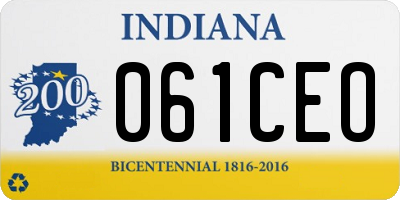 IN license plate 061CEO