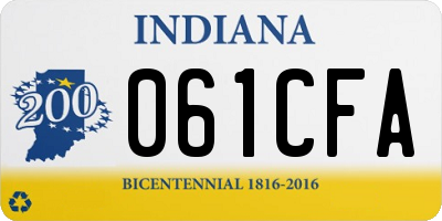 IN license plate 061CFA