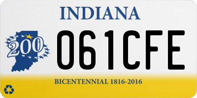 IN license plate 061CFE
