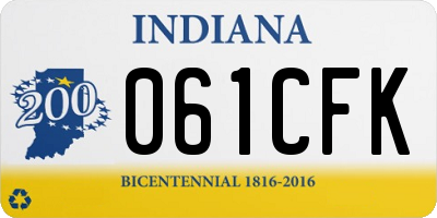 IN license plate 061CFK