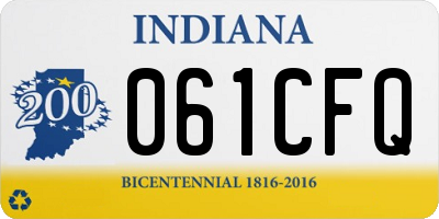 IN license plate 061CFQ