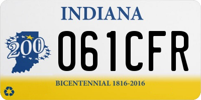 IN license plate 061CFR