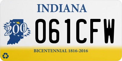 IN license plate 061CFW