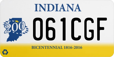 IN license plate 061CGF